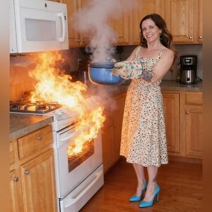 Retro Vibe Bettie Page Midi Dress XS